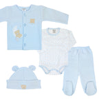 Conjunto Algodon Jacquard - 4 piezas - Sam- Celeste