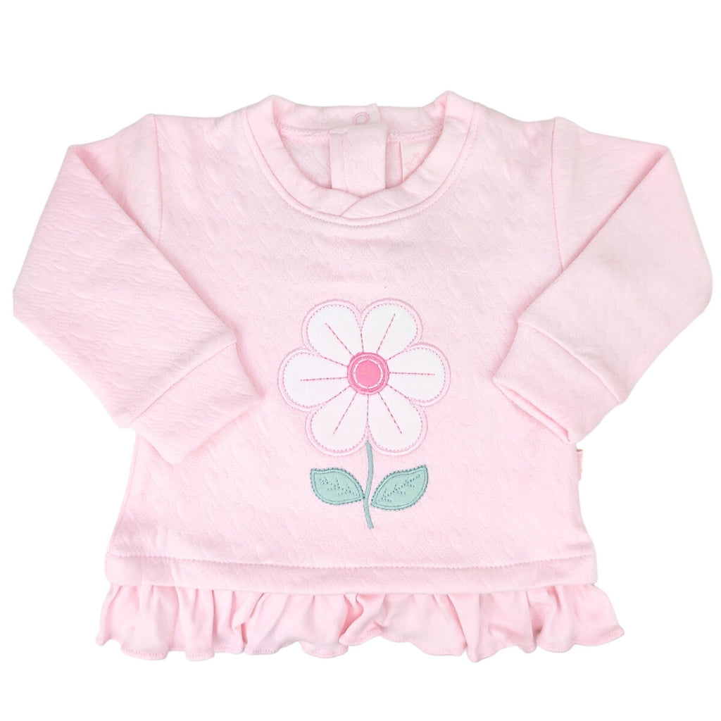 Conjunto Jacquard Flor - 3 piezas - Rosado - Talla 0