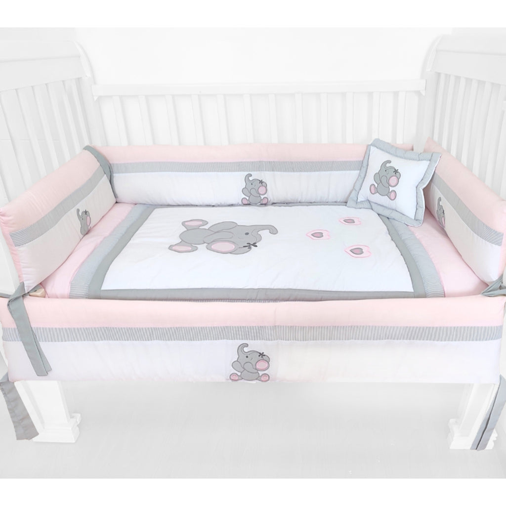 Set de Cuna y 4 protectores - Prestige - Elefante