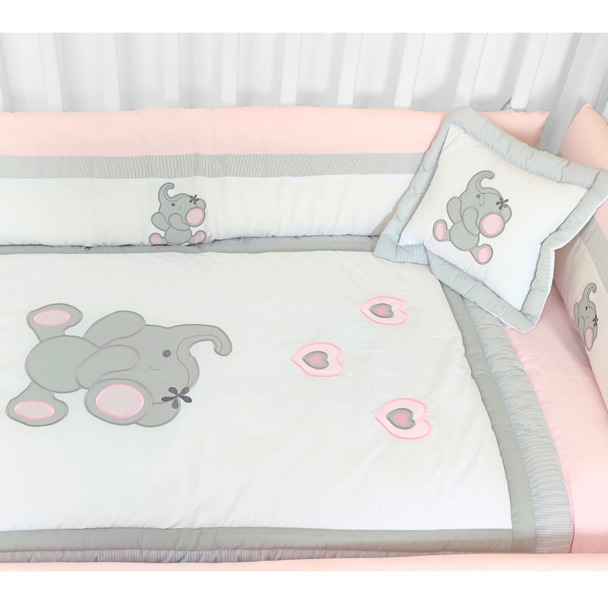 Set de Cuna y 4 protectores - Prestige - Elefante