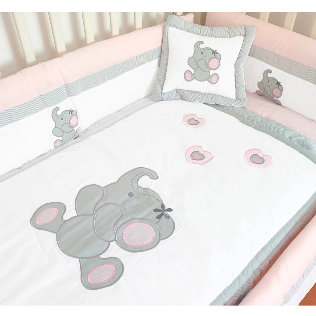 Set de Cuna y 4 protectores - Prestige - Elefante