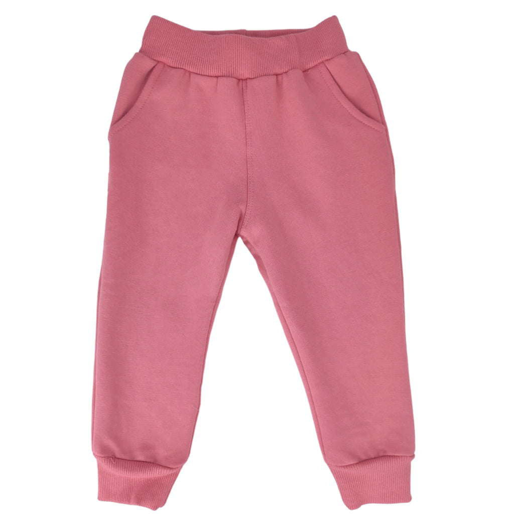 Pantalon Bebe Jogger - French Terry - Palo Rosa