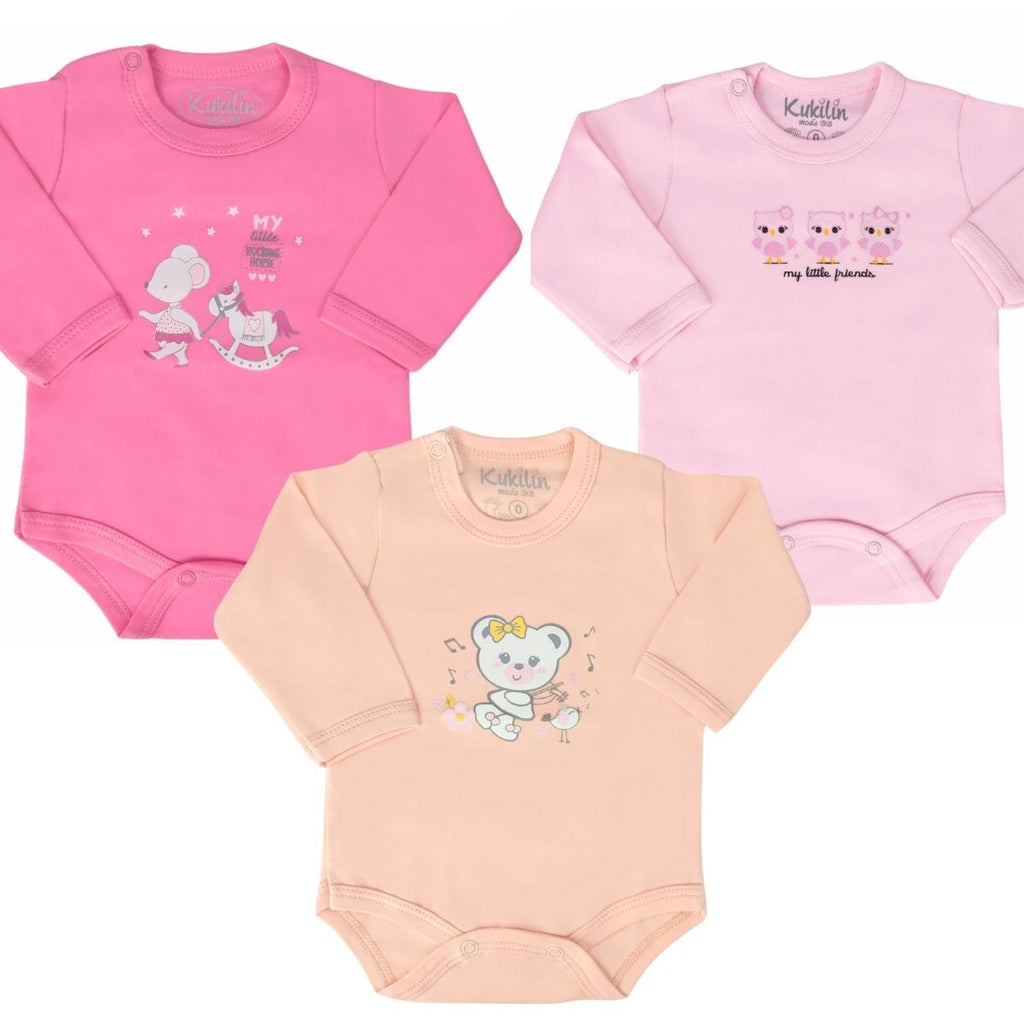Set 3 Bodys Manga larga 100% algodón - M04