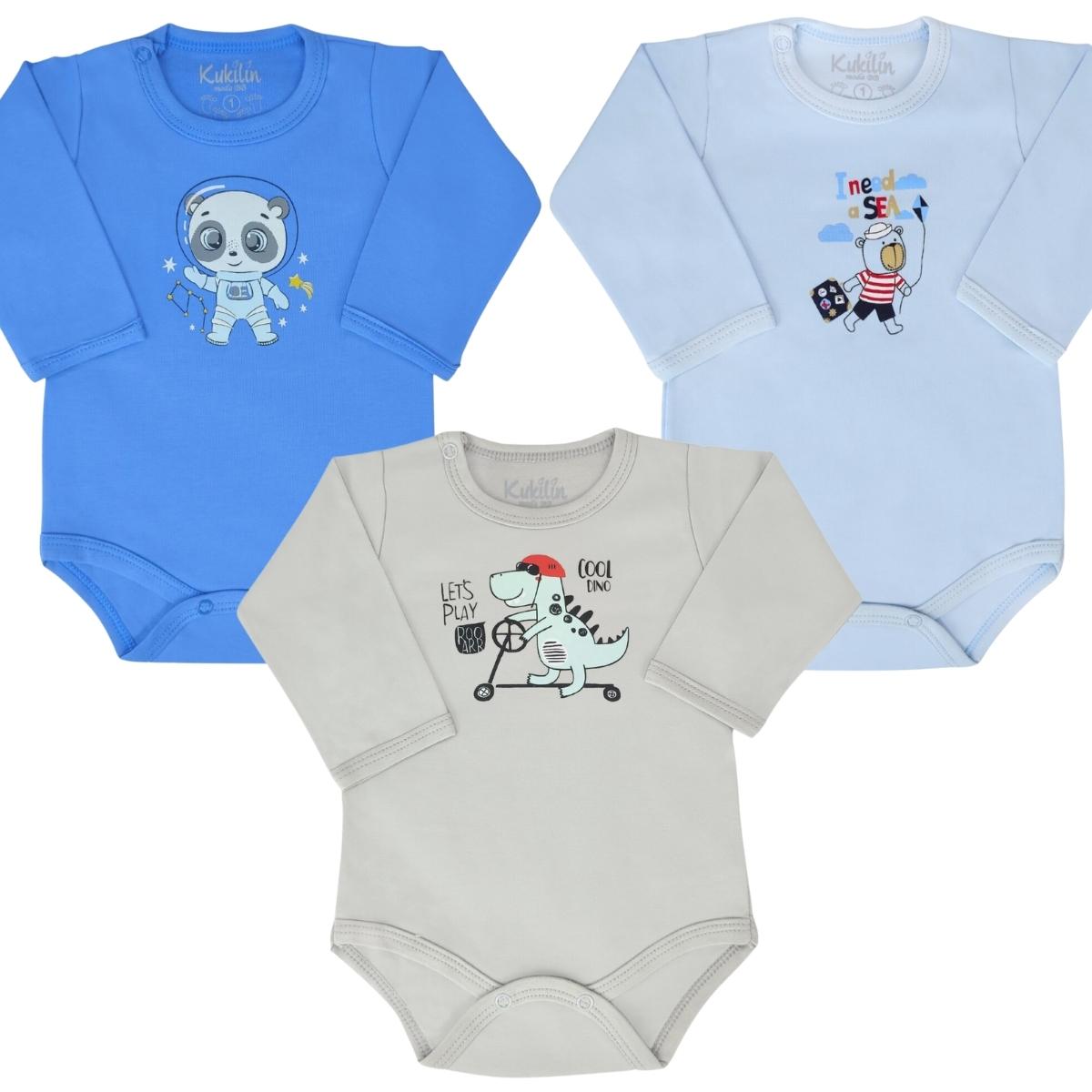 Set 3 Bodys Manga larga 100% algodón - M10