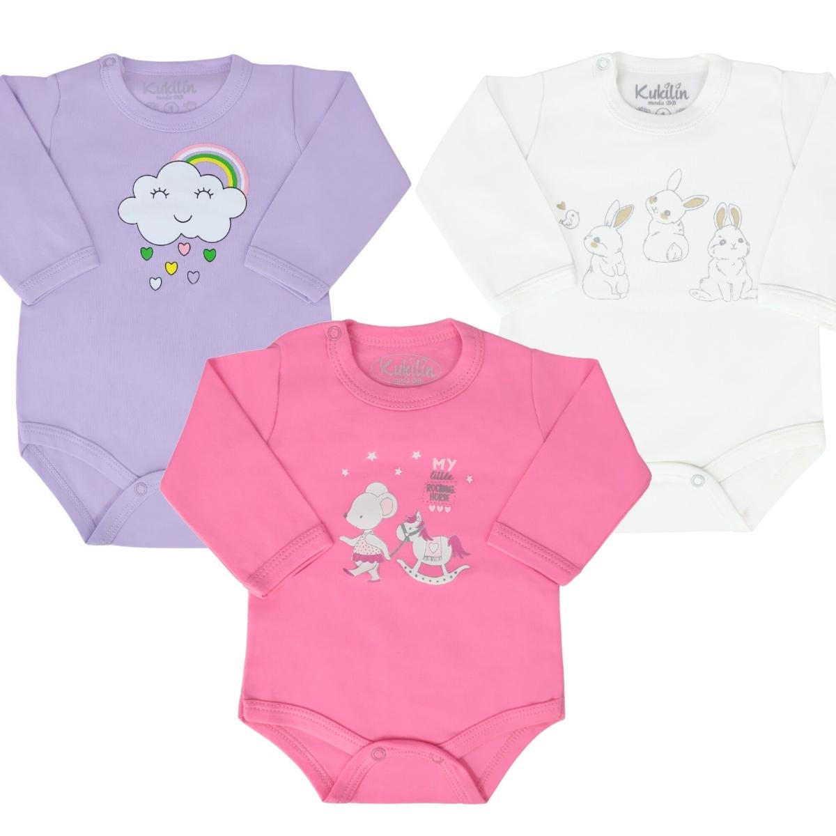 Set 3 Bodys Manga larga 100% algodón - M11