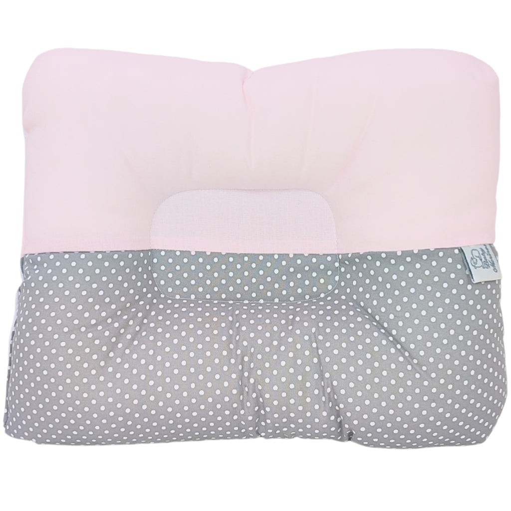 Almohada Anti Cabeza Plana Puntos blancos / Rosado