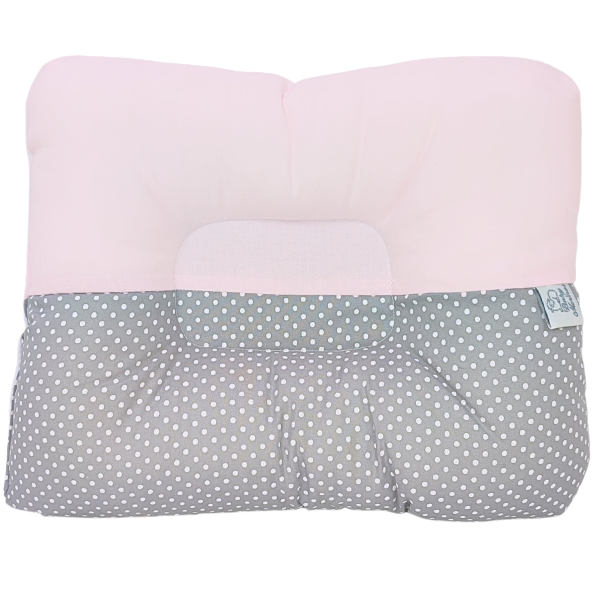 Almohada Anti Cabeza Plana Puntos blancos / Rosado