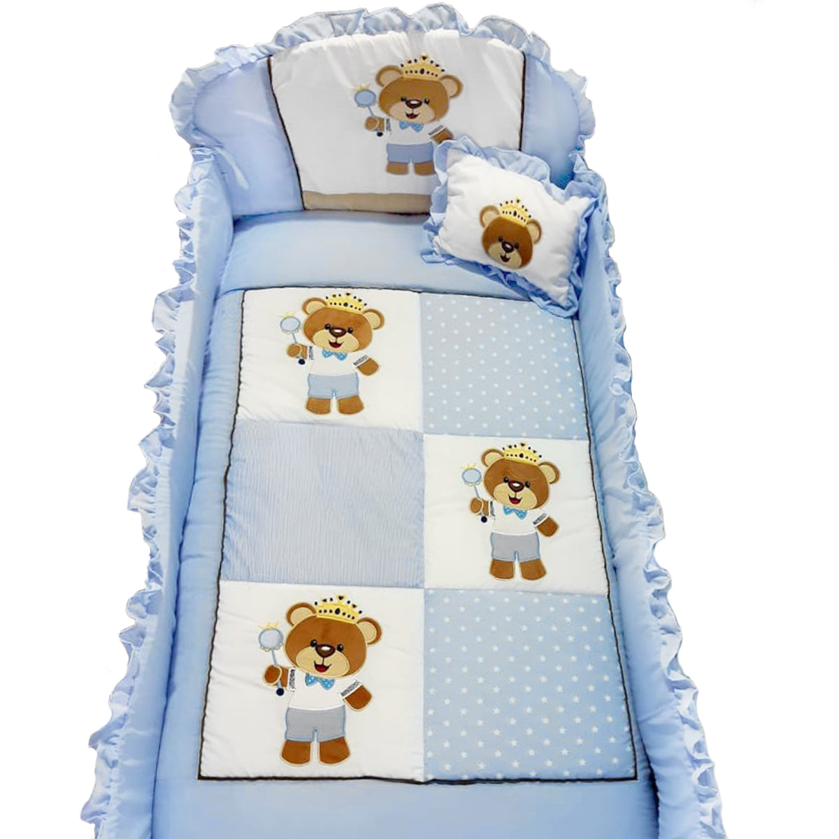 Set de cuna y Protector - Tradición - Osito Rey