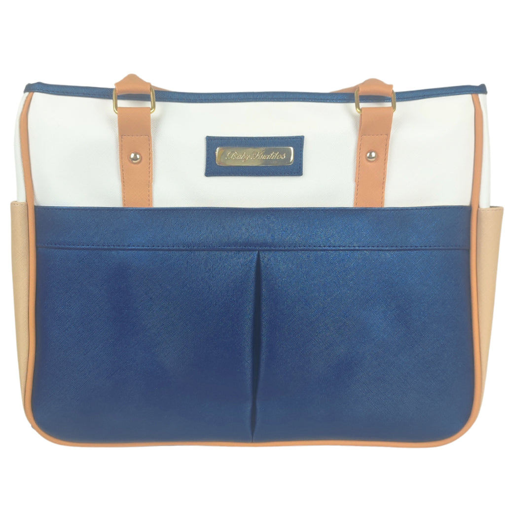 Bolso pañalero y portabiberon - Azul Acero -  TRIAZU