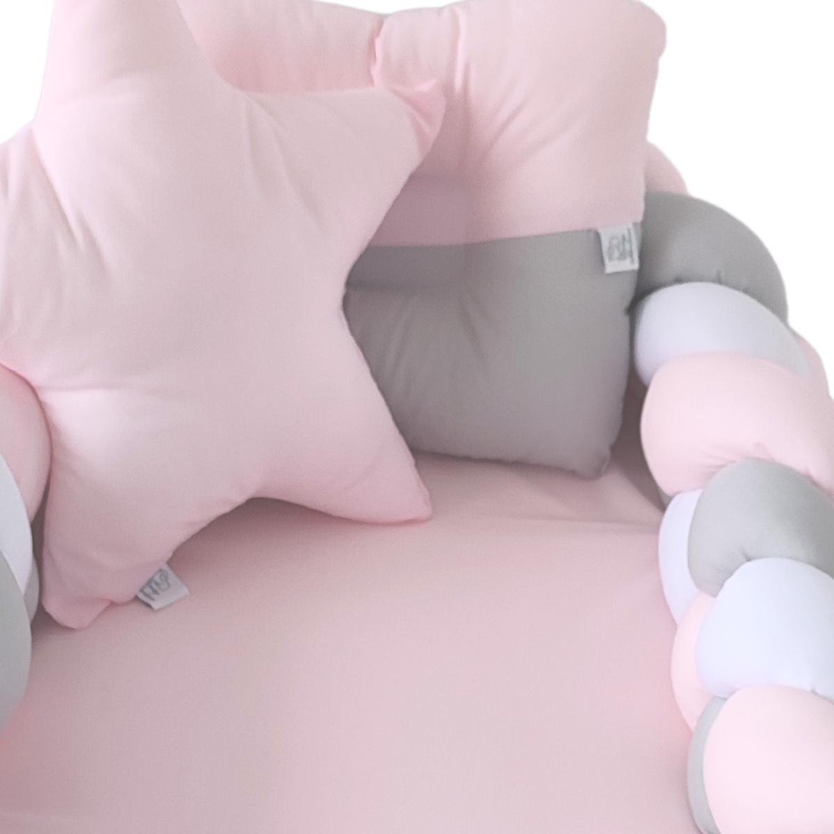 Nido colecho trenzado - Rosado - Gris-Blanco