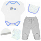 Ajuar Algodón - Elefante - 6 piezas - Acero G - Talla RN