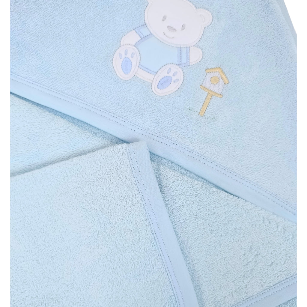 Toalla de Ducha con Capucha Celeste para Bebé