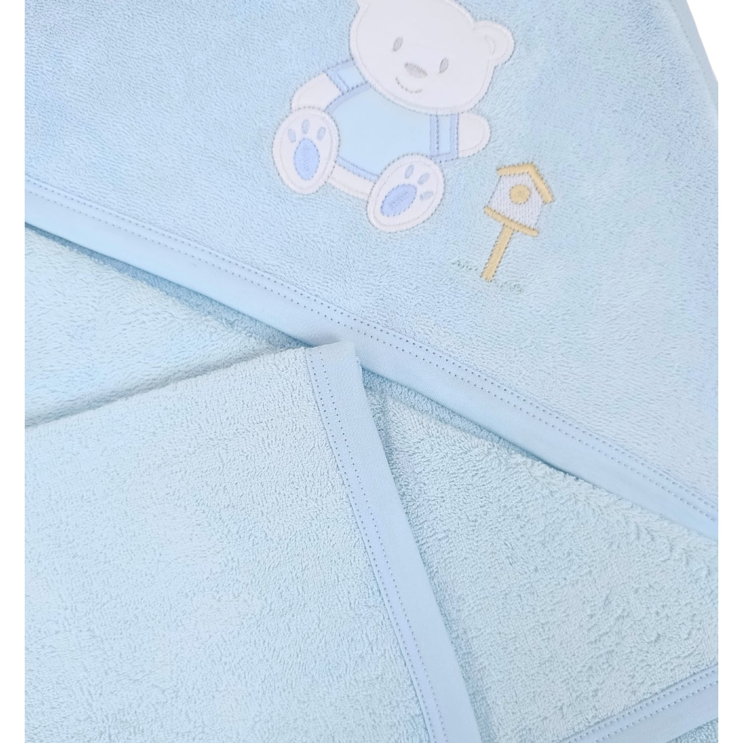 Toalla de Ducha con Capucha Celeste para Bebé