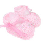 Set Zapatitos y vincha - Hilo Algodón - Rosado