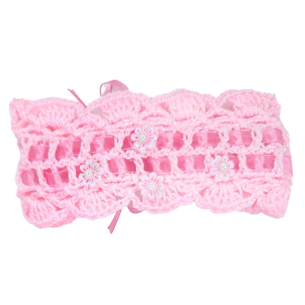 Set Zapatitos y vincha - Hilo Algodón - Rosado