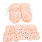 Set Zapatitos y vincha - Hilo Algodón - Melon