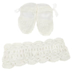 Set Zapatitos y vincha - Hilo Algodón - Perla