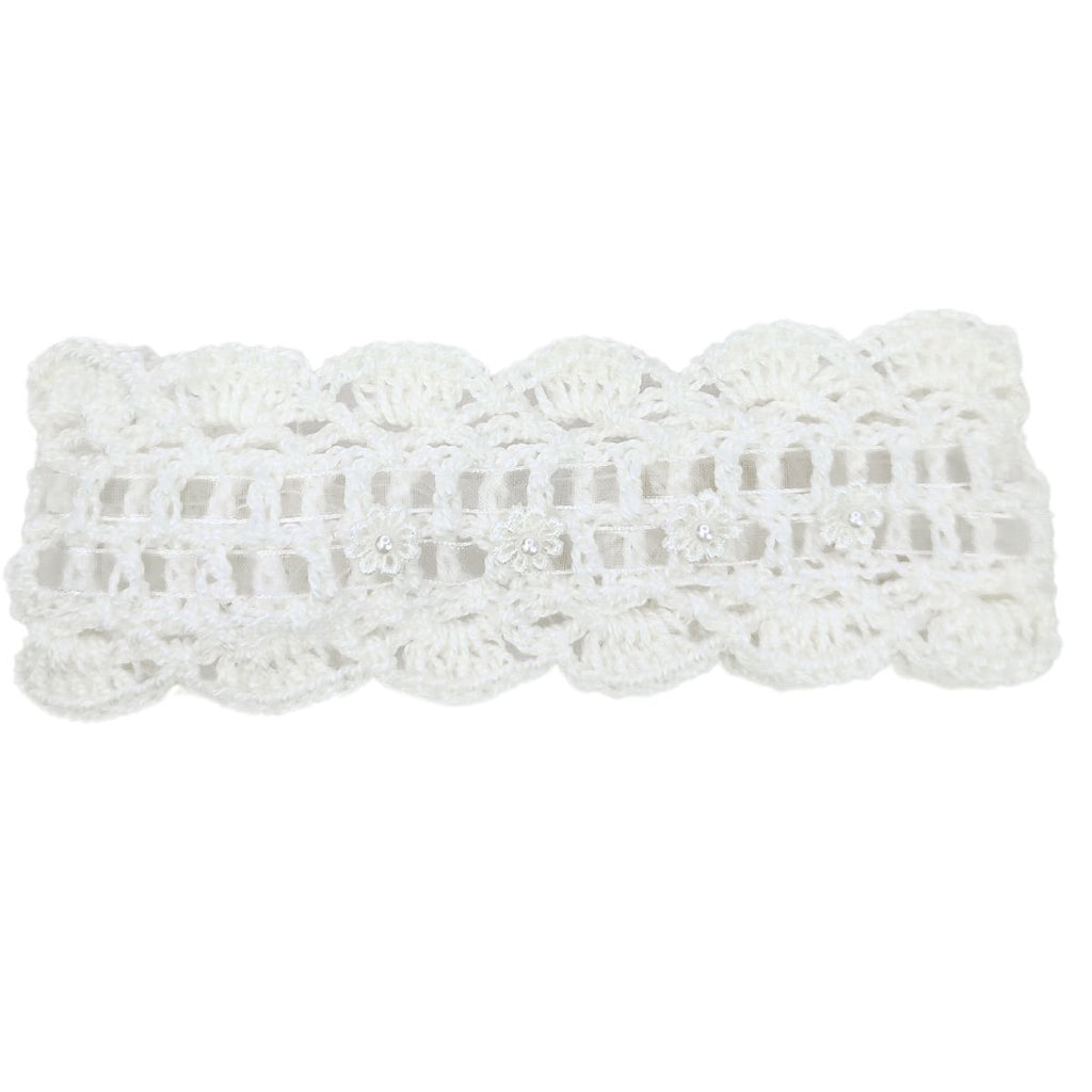 Set Zapatitos y vincha - Hilo Algodón - Perla