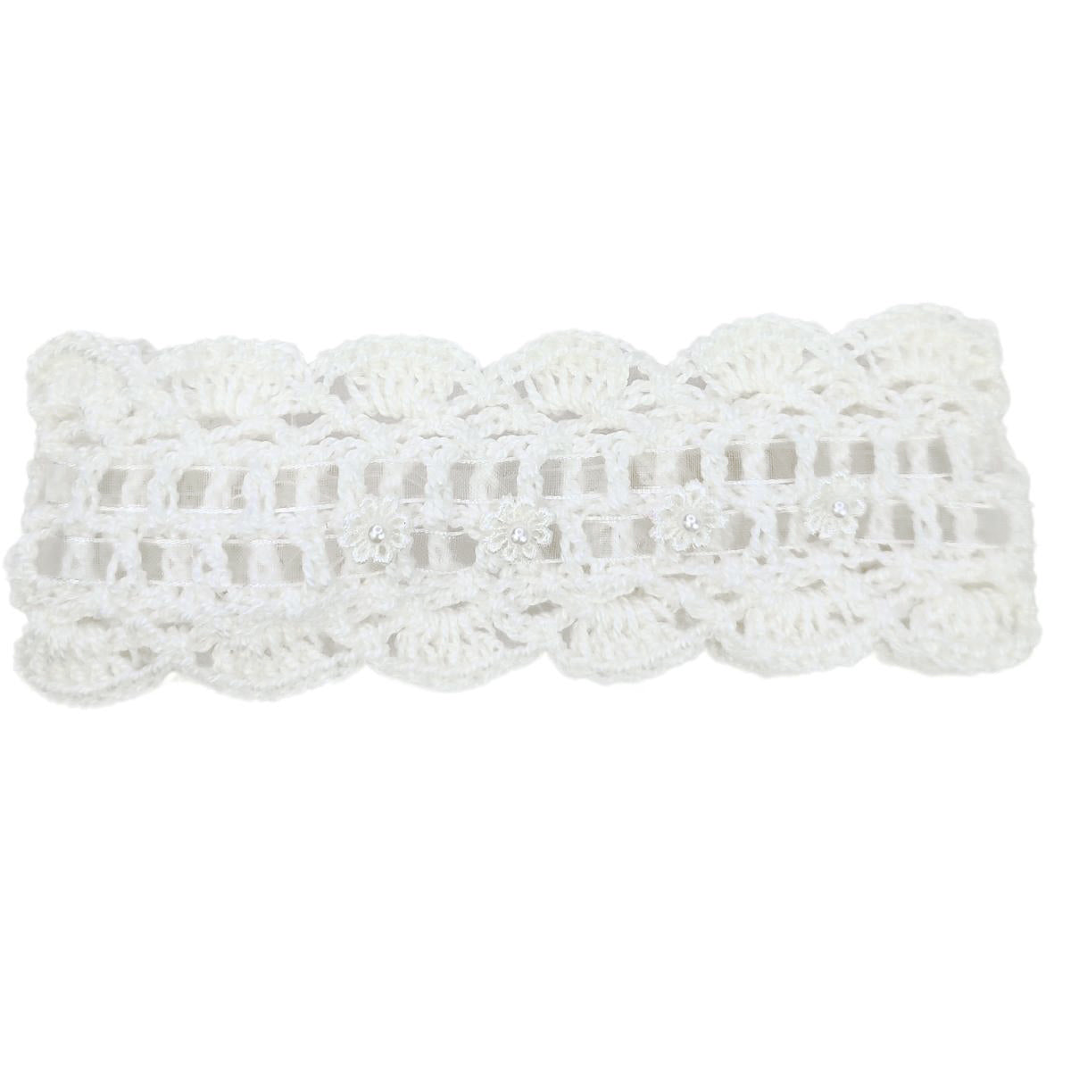 Set Zapatitos y vincha - Hilo Algodón - Perla
