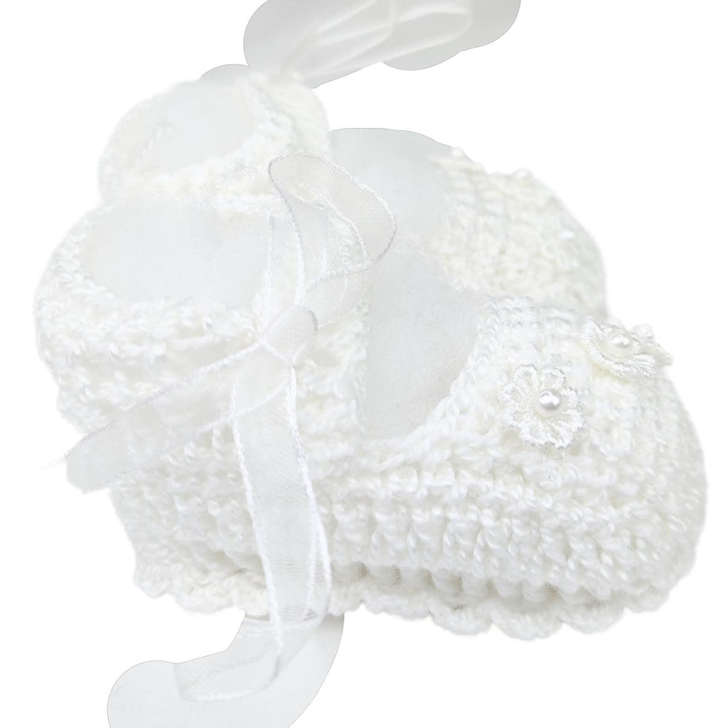 Set Zapatitos y vincha - Hilo Algodón- Blanco