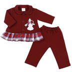 Conjunto Vestido bebé Niña - 3 piezas - Kitty - Guinda
