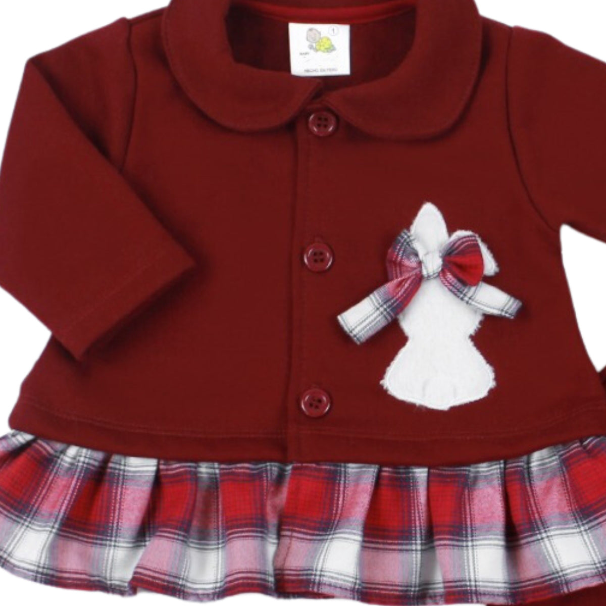 Conjunto Vestido bebé Niña - 3 piezas - Kitty - Guinda