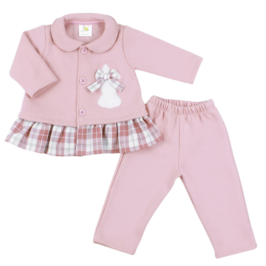 Conjunto Vestido bebé Niña - 3 piezas - Kitty - Palo Rosa