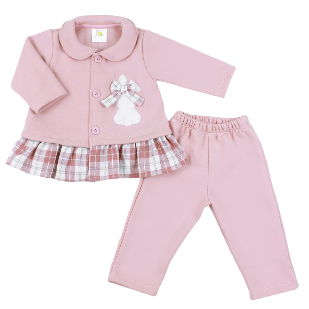 Conjunto Vestido bebé Niña - 3 piezas - Kitty - Palo Rosa