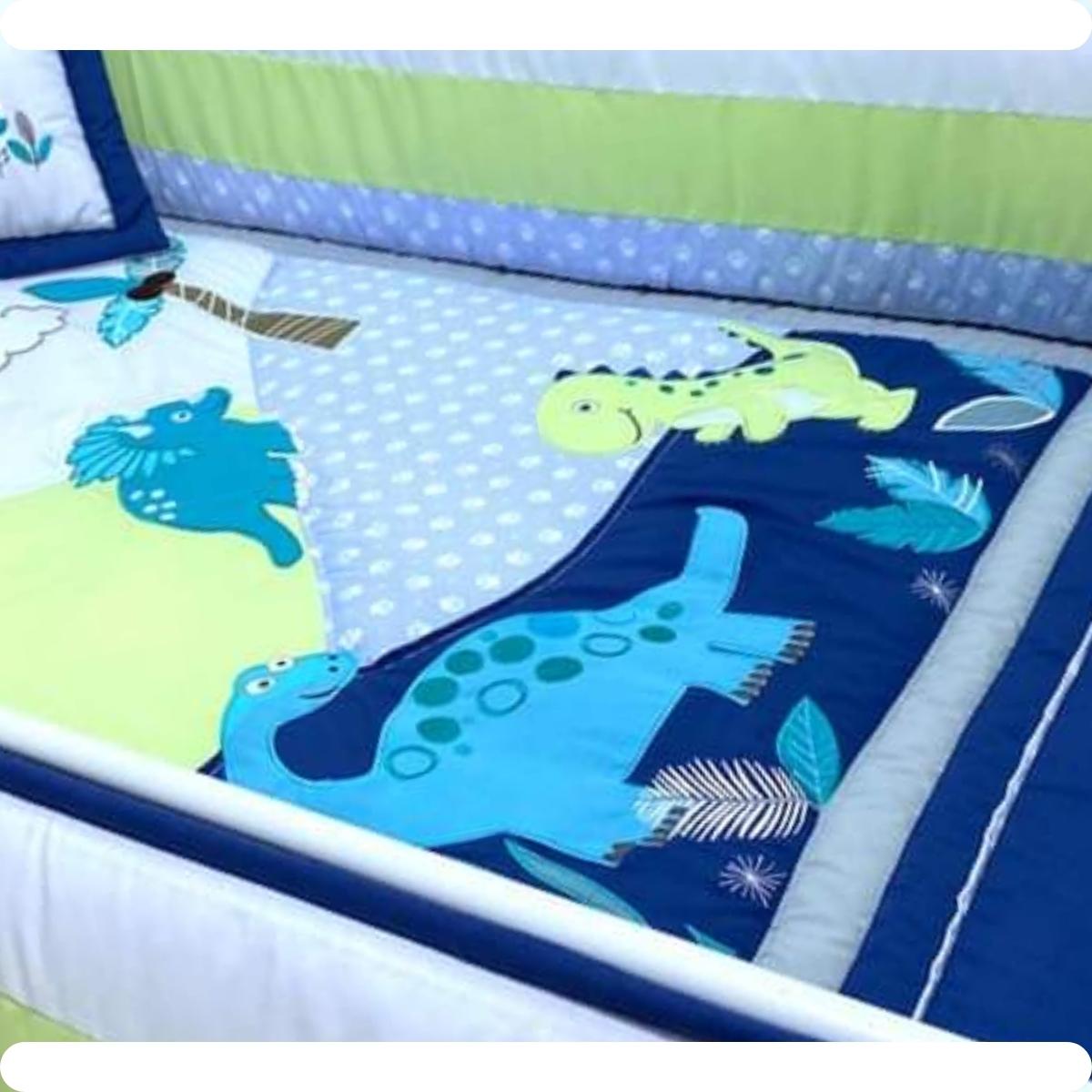 Set de Cuna y 4 protectores - Prestige 130x70 cm  - Dinosaurios