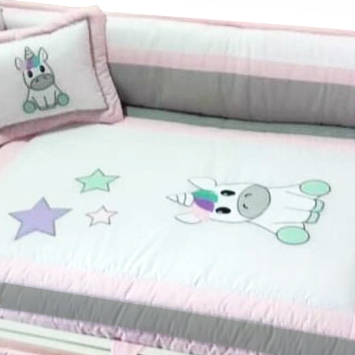 Set de Cuna y 4 protectores - Prestige - El unicornio