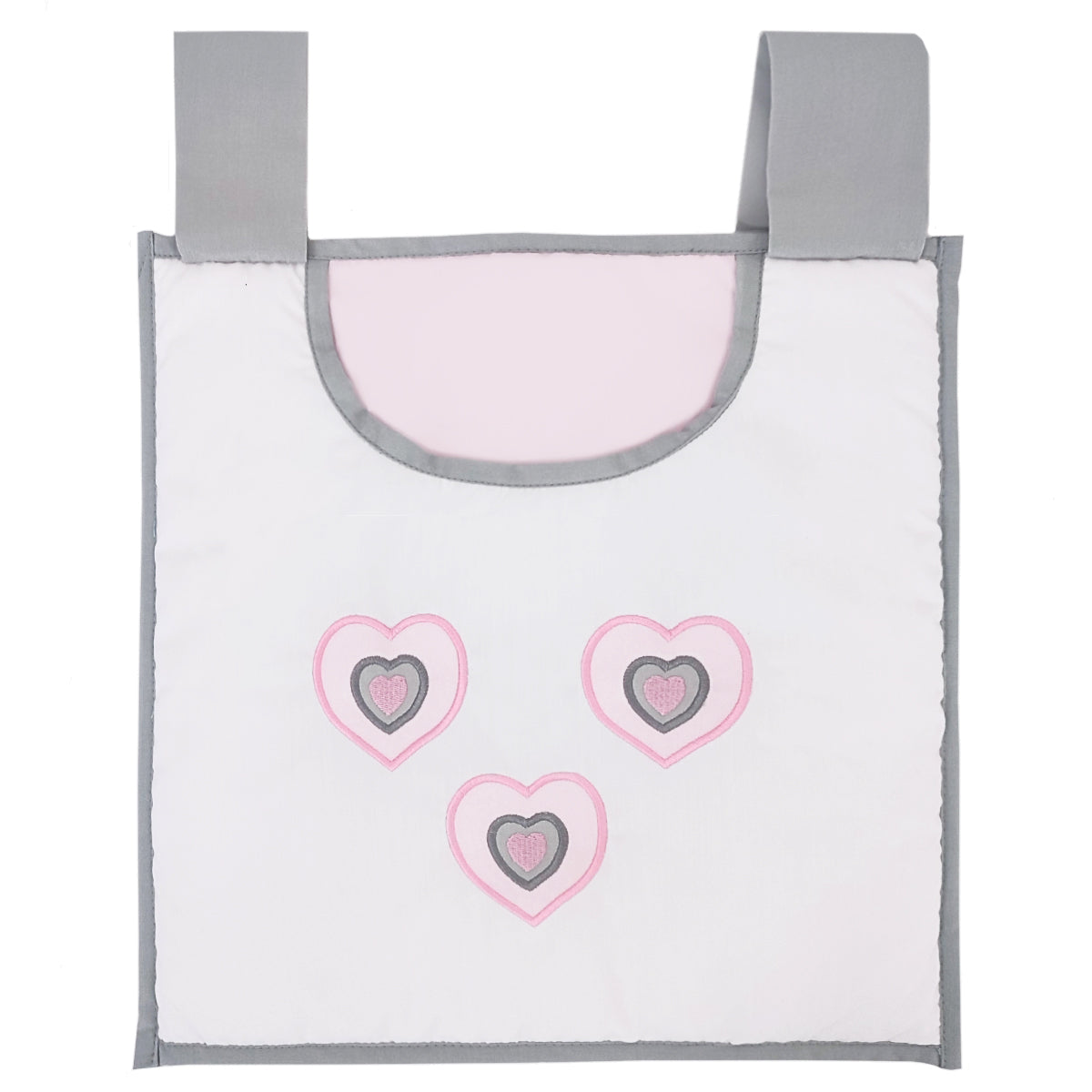Organizador para cuna - Corazones - Rosado