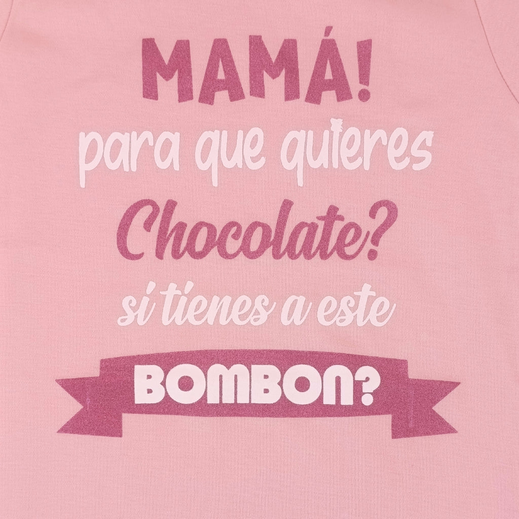 Body Bebé Manga Corta - Mama para que quieres chocolate - N317