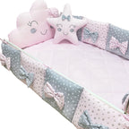Set de Cuna y 4 protectores - Prestige - Cielo Rosado