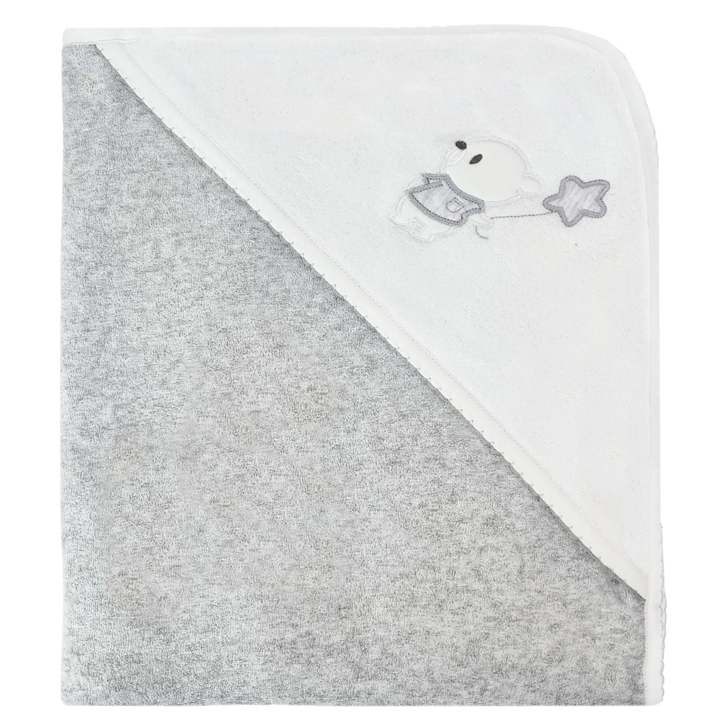 Set Toalla - Osito - Gris Blanco