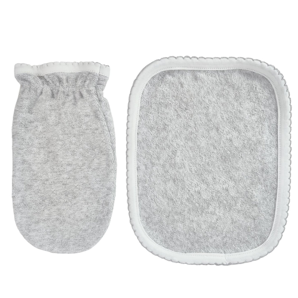 Set Toalla - Osito - Gris Blanco
