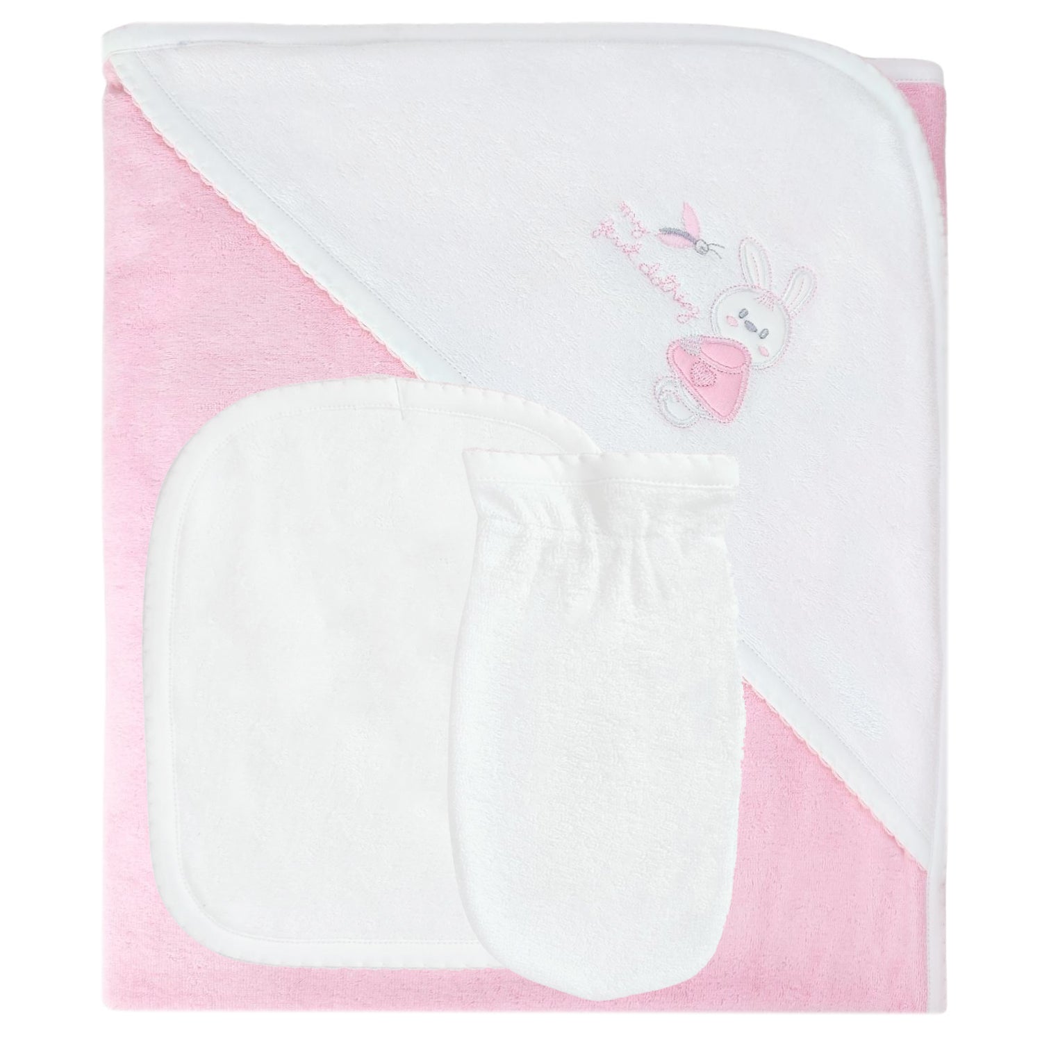 Set Toalla - Coneja - Rosado Blanco