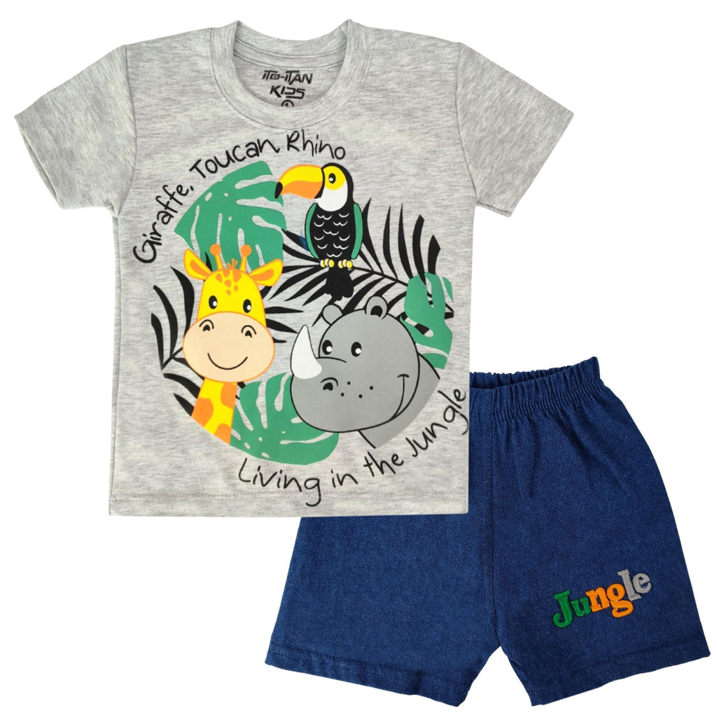 Conjunto bebé - Polo Short - Safari - Gris