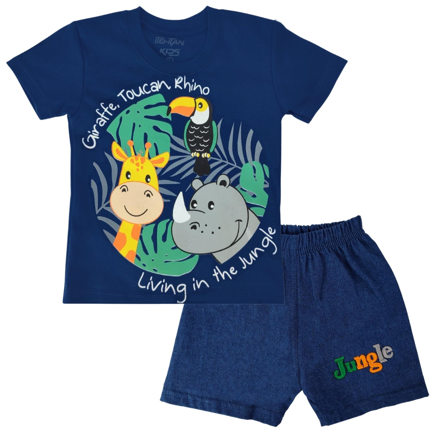 Conjunto bebé - Polo Short - Safari - Azul