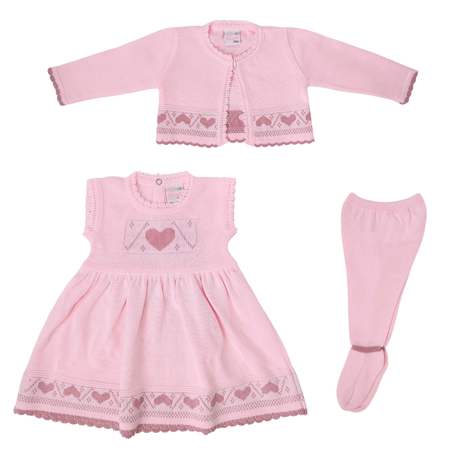 Conjunto Vestido Hilo - 3 piezas - Rosado