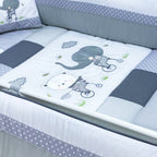 Set de Cuna y 4 protectores - Prestige - Ciclistas - Gris