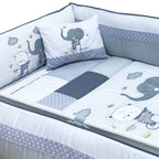 Set de Cuna y 4 protectores - Prestige - Ciclistas - Gris