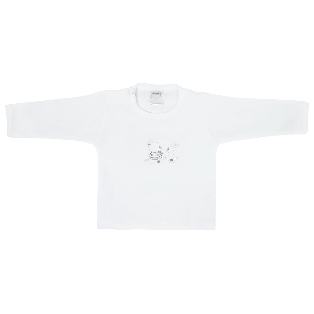 Conjunto Bebe - punto ingles - Amigos V2 - Blanco