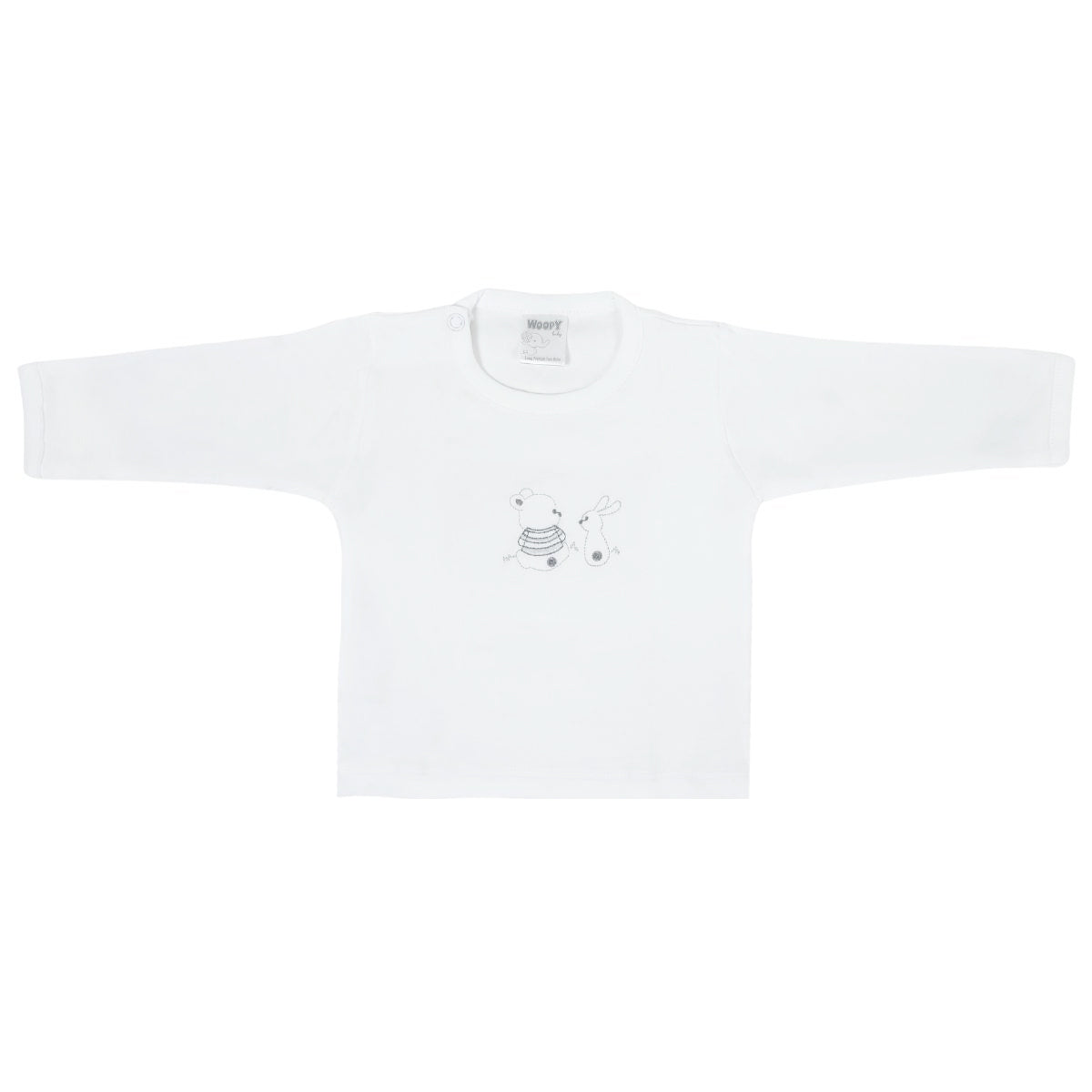 Conjunto Bebe - punto ingles - Amigos V2 - Blanco