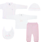 Conjunto Bebe - punto ingles - Amigos V2 - Blanco-Rosado