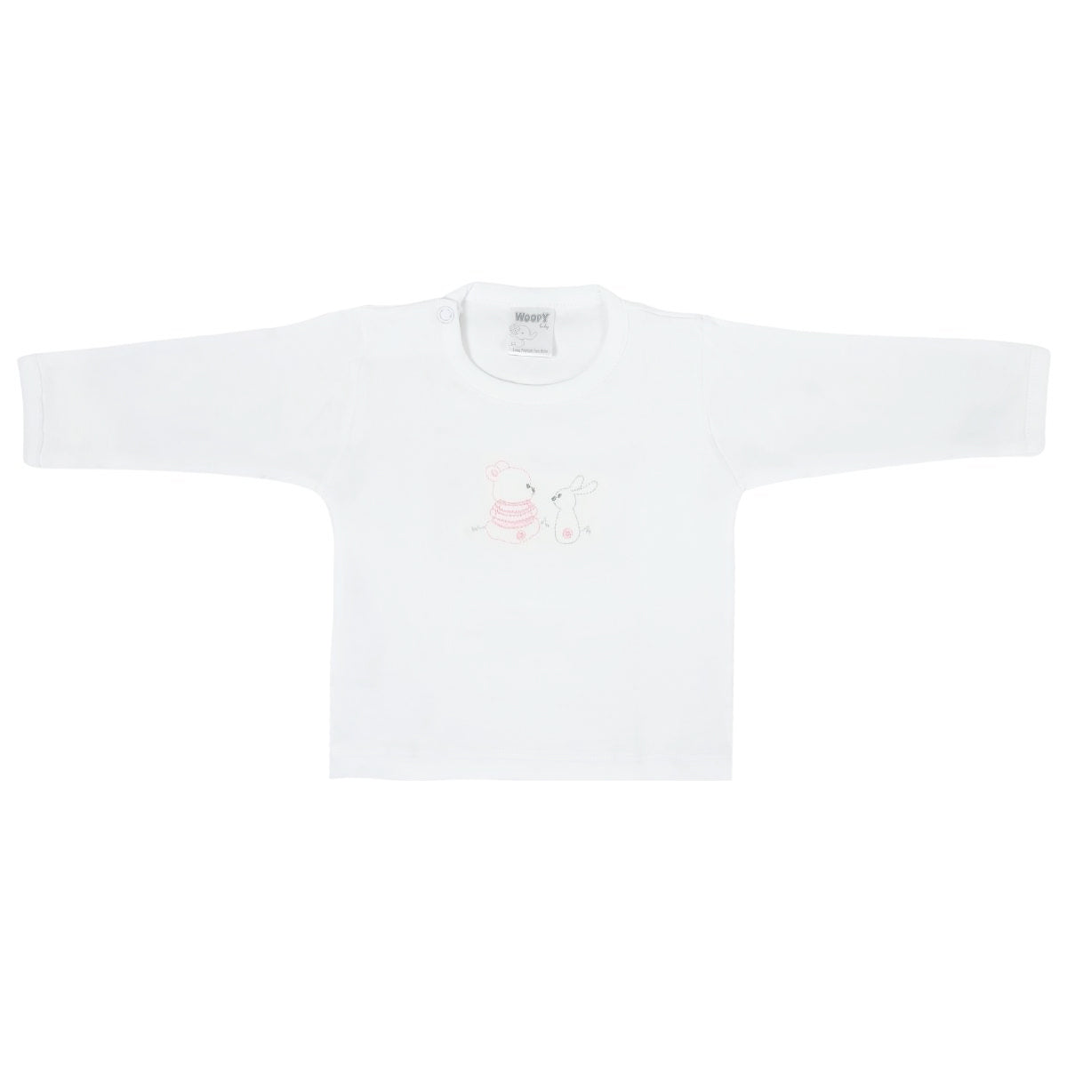 Conjunto Bebe - punto ingles - Amigos V2 - Blanco-Rosado