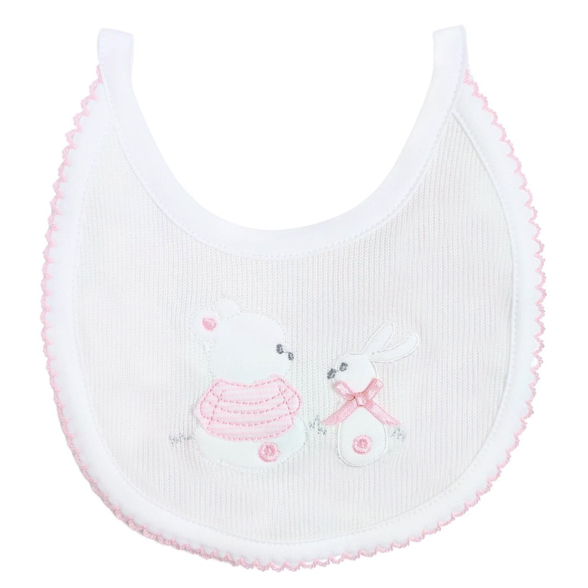 Conjunto Bebe - punto ingles - Amigos V2 - Blanco-Rosado