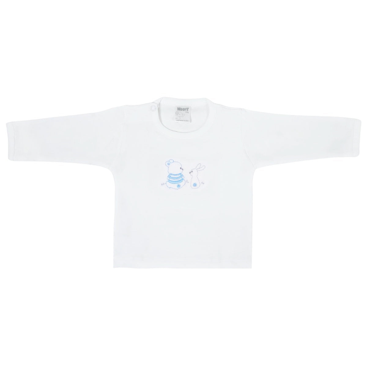 Conjunto Bebe - punto ingles - Amigos V2 - Celeste