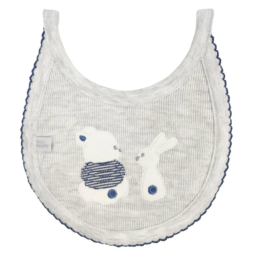 Conjunto Bebe - punto ingles - Amigos V2 - Plomo-Azul