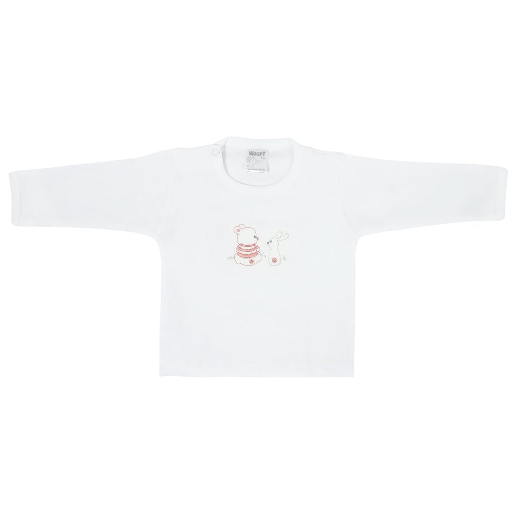 Conjunto Bebe - punto ingles - Amigos V2 - Crema-Palo rosa