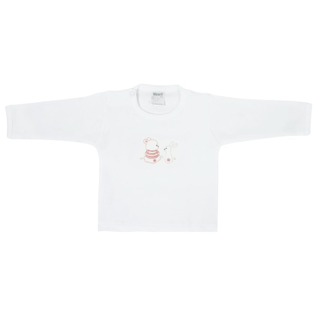 Conjunto Bebe - punto ingles - Amigos V2 - Crema-Palo rosa